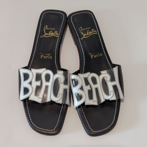 Christian Louboutin Beach Slide Sandals - Picture 8 of 9